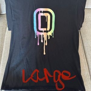 adult large black tee with Overtime logo on front and Overtime Sierato on back.